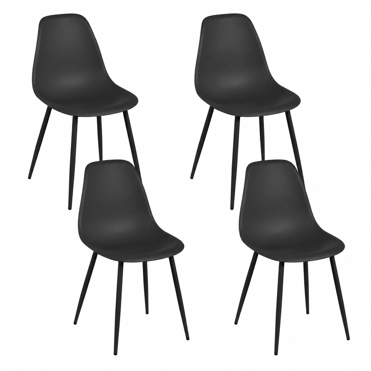 Chaise, en métal, coloris noir, pour la salle à manger ou la cuisine