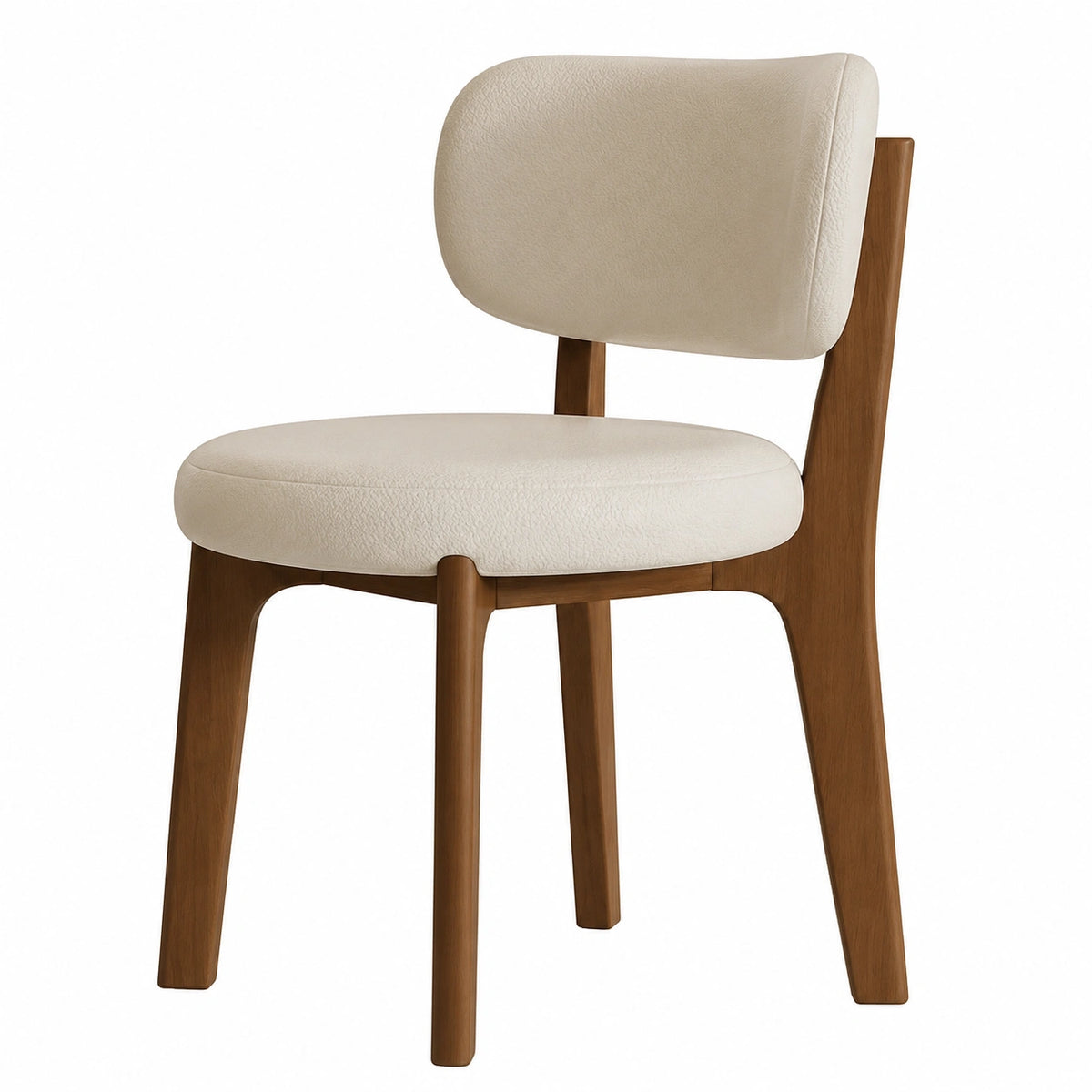 Chaise, rembourré, en noyer et cuir, pour la salle à manger ou la cuisine