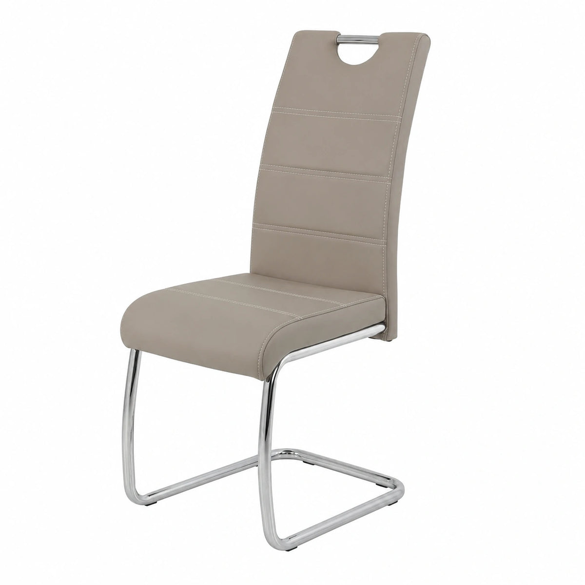 Chaise, en métal et cuir, 42 x 57 x 98 cm, pour la salle à manger ou la cuisine