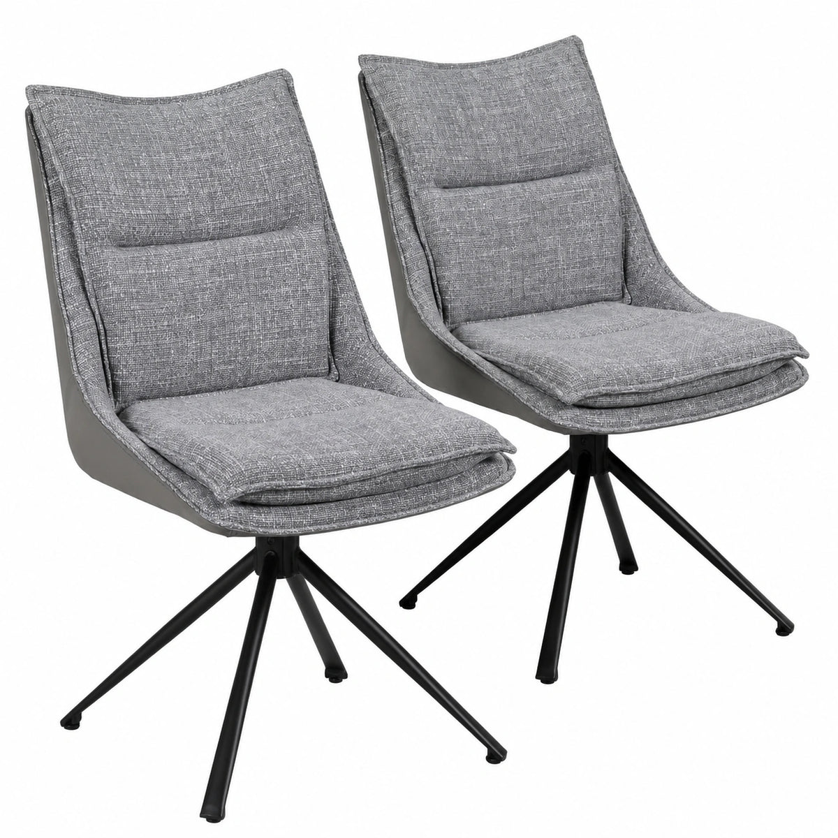 Chaise, pivotant, coloris gris, pour la salle à manger ou la cuisine