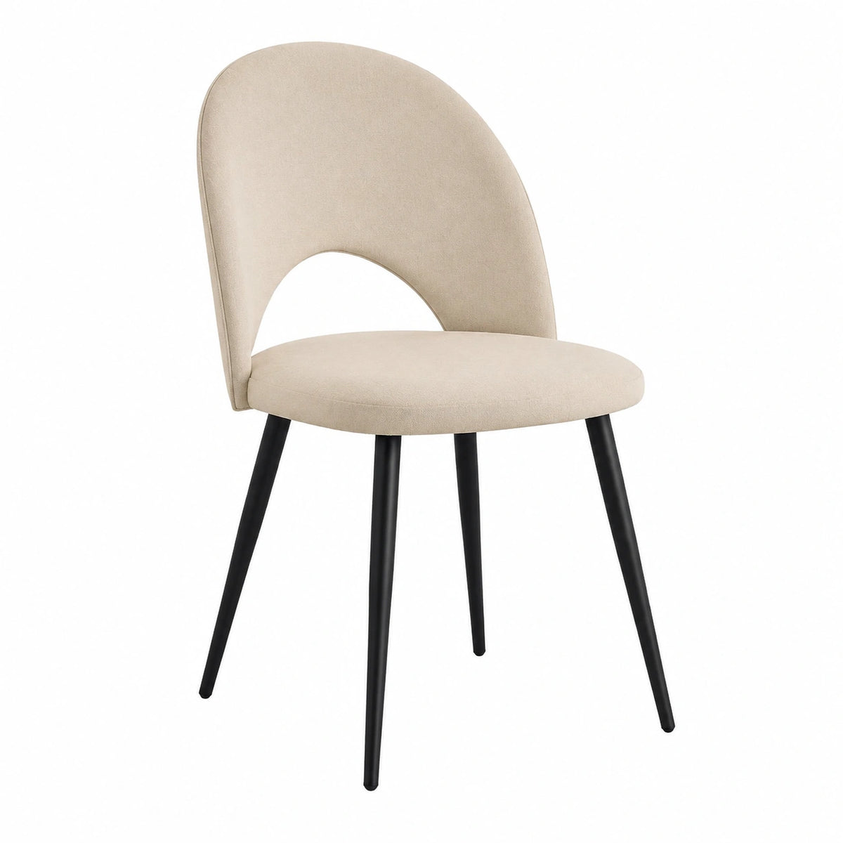 Chaise, en métal et velours, coloris beige, pour la salle à manger ou la cuisine