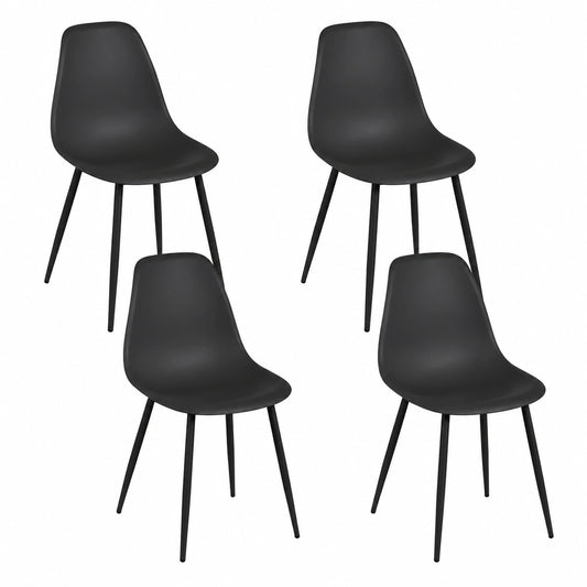 Chaise, en métal, coloris noir, pour la salle à manger ou la cuisine