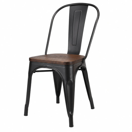 Chaise, en métal, coloris noir, pour la salle à manger ou la cuisine