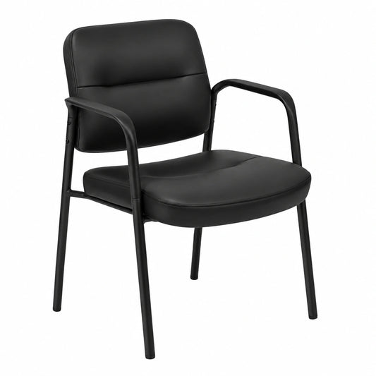 Bureau, rembourré, sur roulettes, en cuir, coloris noir, pour l’espace de travail