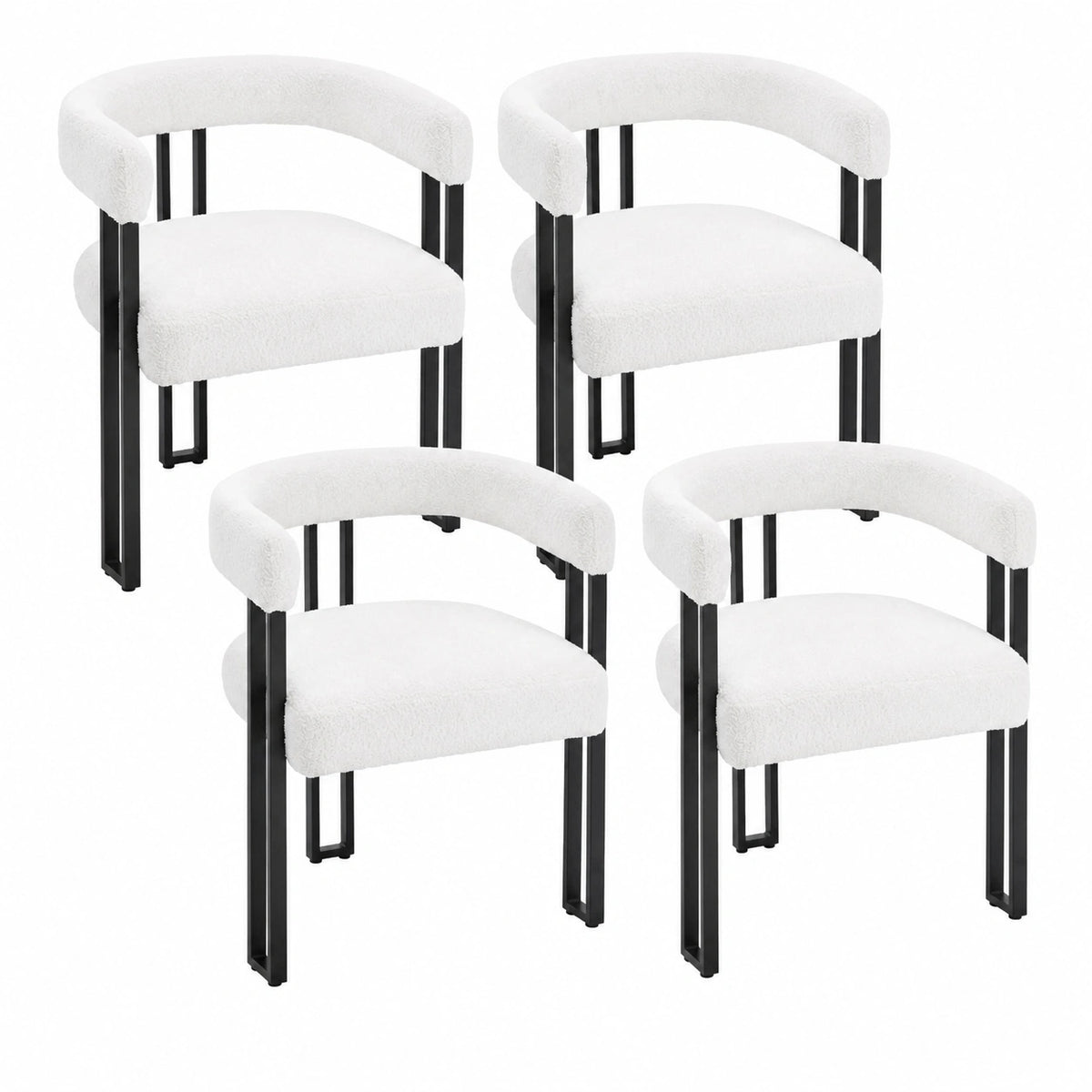 Fauteuil, en métal, rembourré, coloris crème, pour le salon ou la chambre