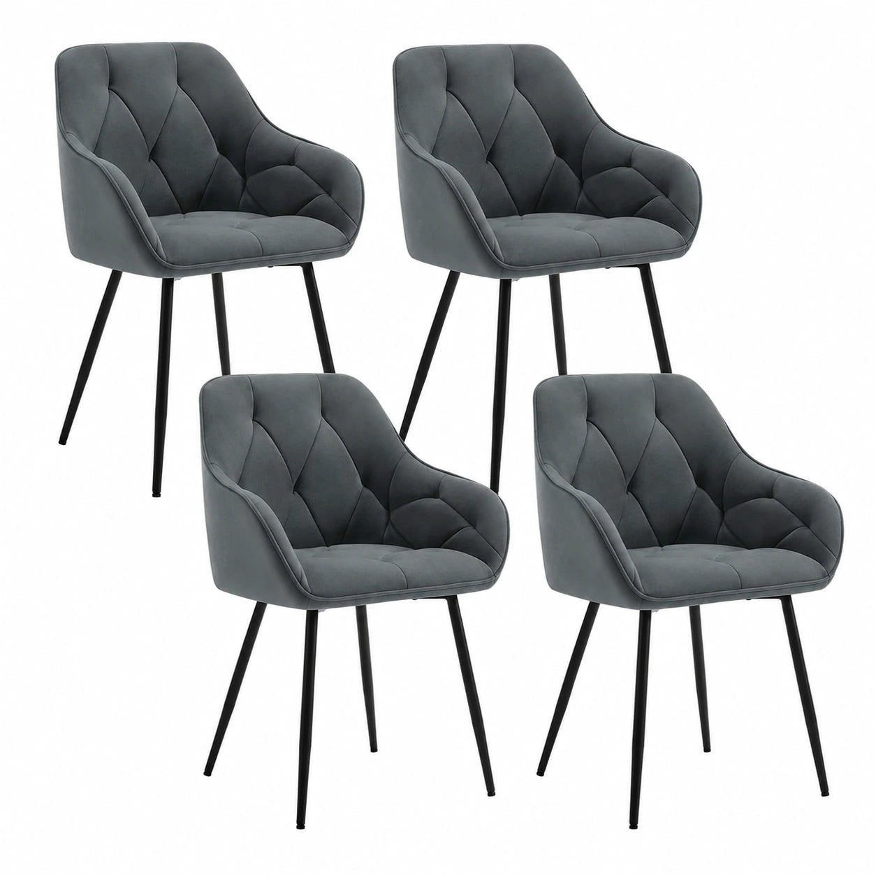 Coiffeuse, rembourré, en métal et velours, coloris gris, pour la chambre