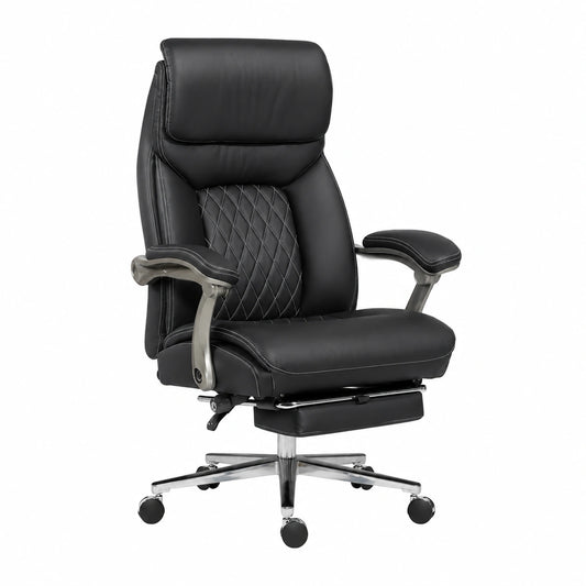 Bureau, réglable, en cuir, coloris noir, pour l’espace de travail