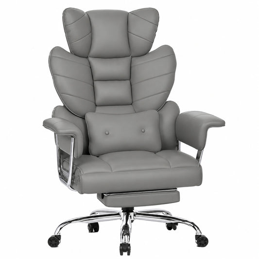 Bureau, en cuir, extensible, réglable, coloris gris, pour l’espace de travail