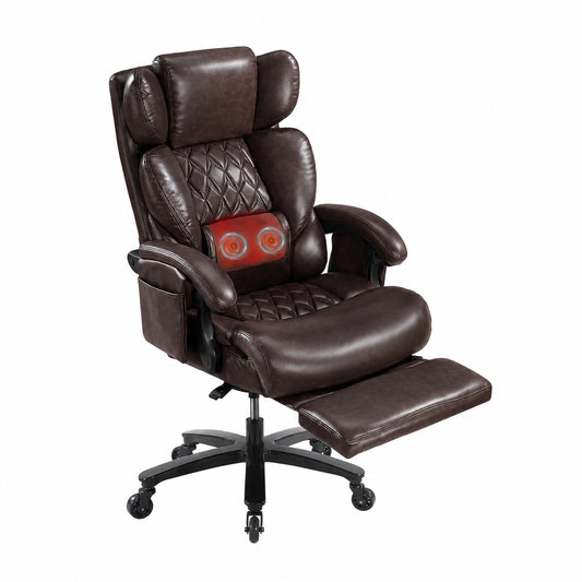 Bureau, en cuir, coloris marron, pour l’espace de travail