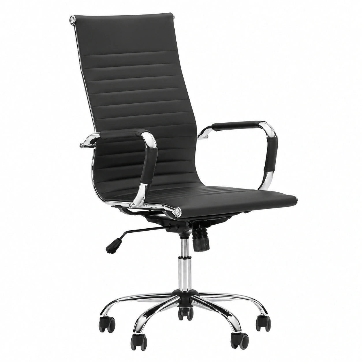 Bureau, en similicuir et cuir, réglable, rembourré, coloris noir, pour l’espace de travail