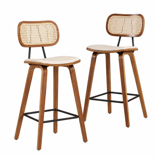Chaise, en métal et résine tressée, coloris beige, pour la salle à manger ou la cuisine